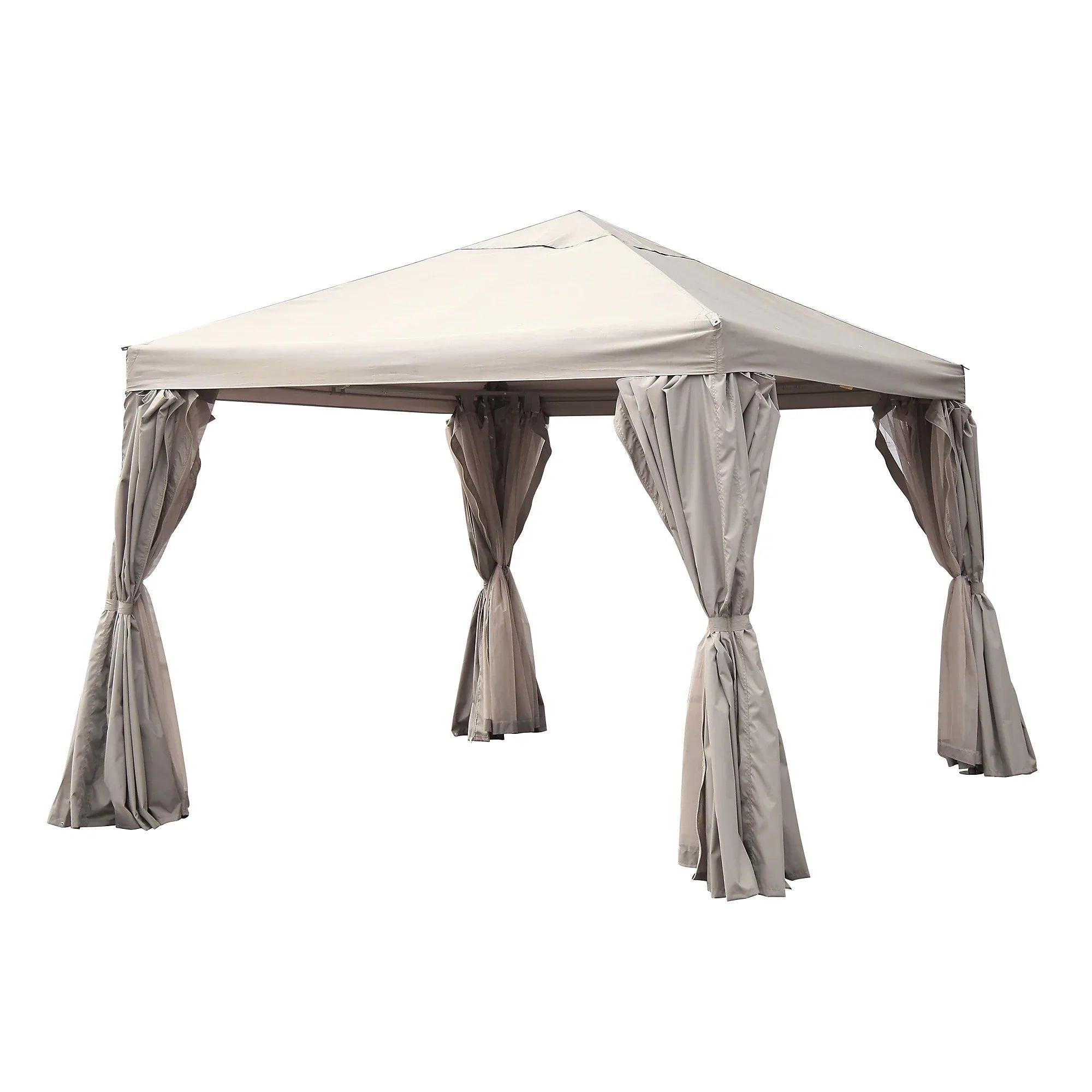 GoodHome Preston Taupe Square Gazebo tent (H) 2.88m (W) 3m (D) 3m